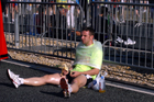 Having a final banana before Great North Run